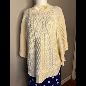 Chico’s Cream Colored Poncho with 3 Buttons!!